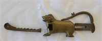 Antique Brass Dog Lock Shaped with Key