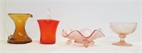 Art Glass Including Creamer, Bowl, Cup (4 pcs)