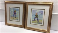 Pair of Signed & Numbered Golf Prints w/COA K15E