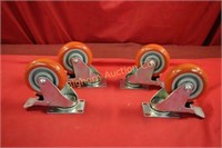 4" Swivel Casters w/ Brakes 4pc lot