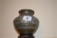 Brass Oriental Vase on Stand