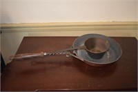 Tin Ladle & Fire Place Skillet Copperplated