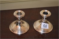 Pair of Sterling Silver Candlestick Holders