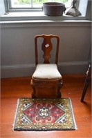 Chippendale Childs Mahogany Chair & Small Rug