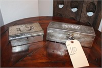 Vintage metal cash box, metal decorative box