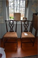 Pair of Sheraton Style 1810 Mahogany Chairs