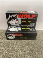 100 rounds Wolf 9mm Luger 115gr FMJ steel case