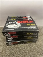 100 rounds Wolf .223 Remington 55gr FMJ steel