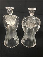 Two Avon Crystal Candle Holders 1992 in Box
