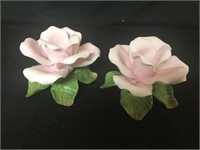 Rose Blossom Tapered Candle Holders, set of two ,