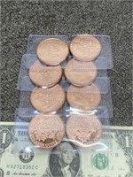 8 1oz .999 fine copper rounds coins