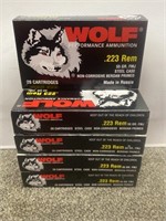 100 rounds Wolf.223 Remington 55gr FMJ ammunition