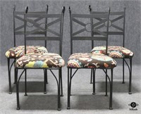 Upholstered Metal Chairs 4pc