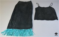 Suede Top & Skirt 2pc