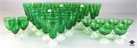 Assorted Green Stemmed Drink Ware 35+pc