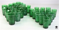 Green Glass Glassware 35+pc