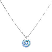 Blue Opal Swirl Design Necklace