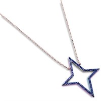 Rose Gold Plated Blue Sapphire Star Necklace