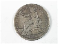 1876-S silver Trade dollar, type 2 obverse, type