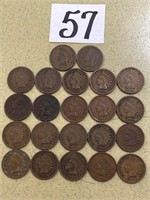 (22) Indian Head Cents 1890's & 1900's