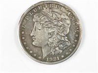 1921-? Morgan silver dollar, mint mark area