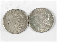 2pc 1921 Morgan silver dollars: 1921(P), 1921-S