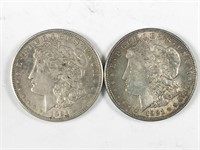 2pc 1921 Morgan silver dollars: 1921(P), 1921-S
