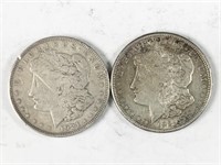 2pc 1921 Morgan silver dollars: 1921(P), 1921-S