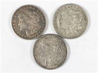 3pc 1921 Morgan silver dollars: 1921(P), 1921-D,