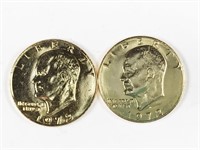 2pc gold-tone Eisenhower dollars: 1972, 1972-D