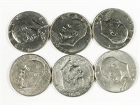 6pc Eisenhower dollars: 1971 (2pc), 1972, 1978