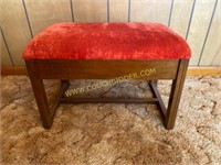 Red Velvet Ottoman