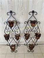 Home interior rod iron candle sconces