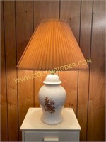 Fall themed pottery lamp with shade