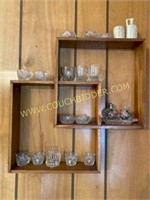 Geometric Wall Shelf with Miniature Glass