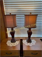 Pair of fancy table lamps with shades