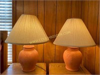 Pair of terra-cotta style table lamps