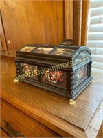 Merle Norman Mediterranean footed jewelry box