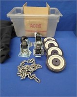 Tub of Casters and Chain