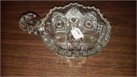 ANTIQUE PRESSED GLASS CANDY DISH 5" X 2.5"