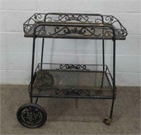 Wrought Iron Tea Cart W/ Lift Out Tray