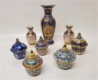 Thai hand painted BENJARONG and Vases Porcelain