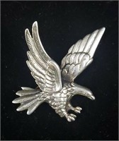 Sterling Silver Eagle Brooch Pin . 19.6 G
