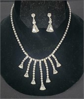 Rhinestone Necklace And Earrings