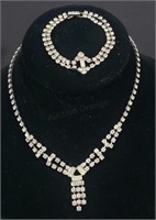 Rhinestone Jewelry Set Necklace & Bracelet