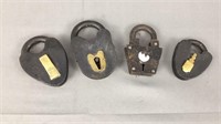 4x Vintage Locks - No Keys