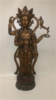 Antique Avalokiteshvara gilded bronze buddha
