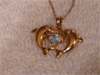 Sterling Silver Vermeil Dolphin Necklace