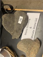 MANO GRINDING AND METATE STONE SET