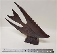 Large hand carved angel fish - Quality Wood Piece